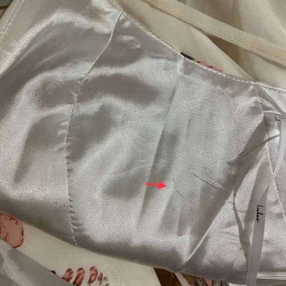 Lulus Wrap Macy Dress Elegantly Inclined Cream Floral Print Size Medium - Picture 8 of 8